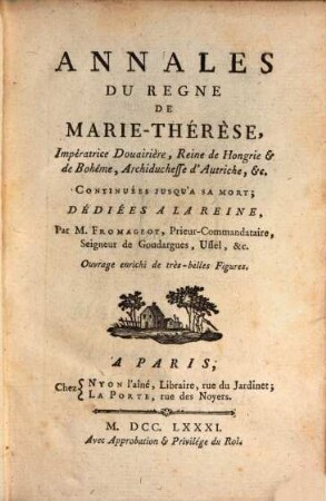 Annales du règne de Marie-Thérèse reine de Hongrie et de Bohême