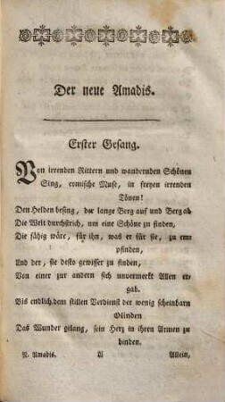 Der Neue Amadis : Ein comisches Gedicht in Achtzehn Gesängen, 1