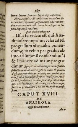 Caput XVIII De Anaphora.
