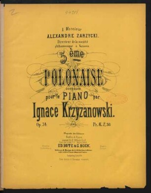 5ème polonaise composée pour le piano : op. 34