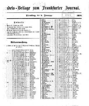 Frankfurter Journal. Handels-Beilage zum Frankfurter Journal. 1876