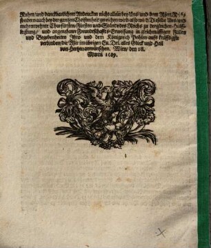 Kaiserliches Schreiben an den König in Pohlen