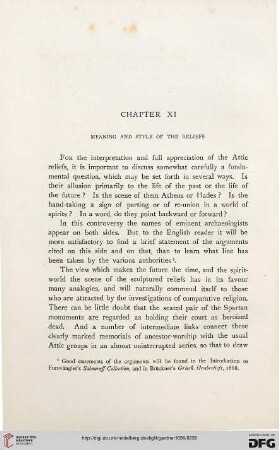 Chapter XI: Meaning and style of the reliefs