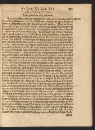 Ad Caput XVI. Francofurdum ad Moenum.