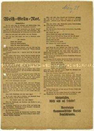 Aufruf der KPD an Schutzpolizisten zum Zusammenhalt im Zuge der Märzkämpfe 1921