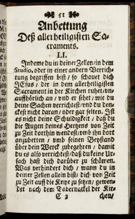 Anbeetung Deß allerheiligsten Sacraments. - Kostbarkeit Der Zeit.