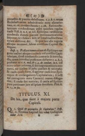 Titulus XI. - XX.
