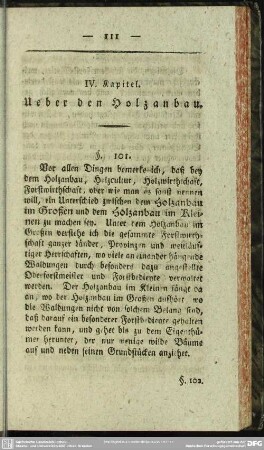 IV. Kapitel. Ueber den Holzanbau