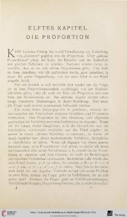 Elftes Kapitel: Die Proportion