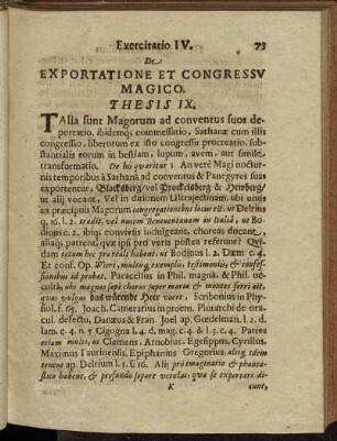 Exercitatio IV. De Exportatione Et Congressu Magico.