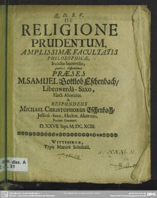 De religione prudentum