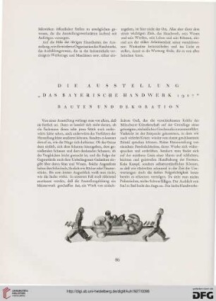 Die Ausstellung "Das Bayerische Handwerk 1927": Bauten und Dekoration