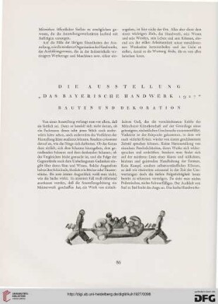 Die Ausstellung "Das Bayerische Handwerk 1927": Bauten und Dekoration