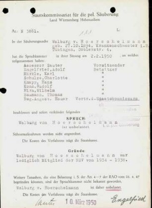 Hoerschelmann, Walburg von