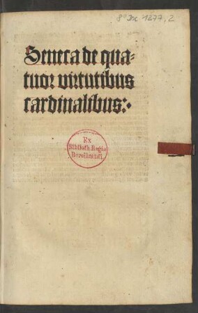 De quattuor virtutibus. Mit lat. Komm. u. deutscher Versübersetzung