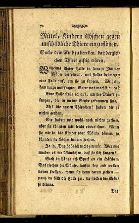 Mittel, Kindern Abscheu gegen unschädliche Thiere einzuflößen.