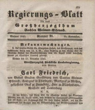Nr. 21 : 25. November 1840