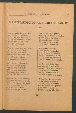 A la tradicional flor de cardo : Estilo