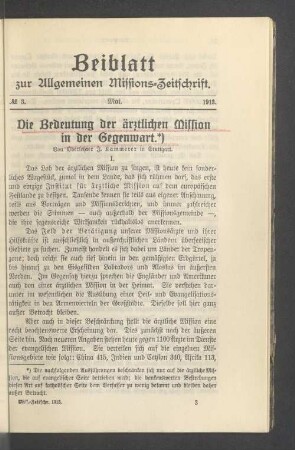 Beiblatt N° 3. Mai. 1913