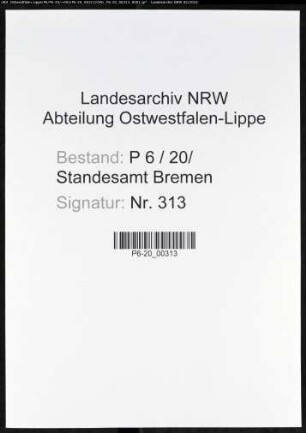 Heiratsregister Standesamt Bremen