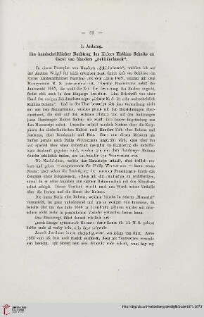 1. Anhang. Ein handschriftlicher Nachtrag des Malers Mathias Scheits zu Carel van Manders „Schilderboeck“