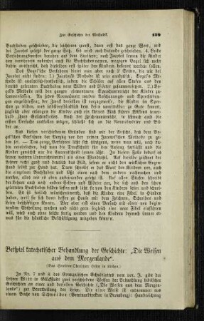 Beispiel katechetischer Behandlung der Geschichte: "Die Weisen aus dem Morgenlande"