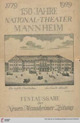 150 Jahre National-Theater Mannheim : 1779 - 1929