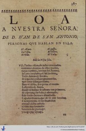 Loa a Nuestra Señora.