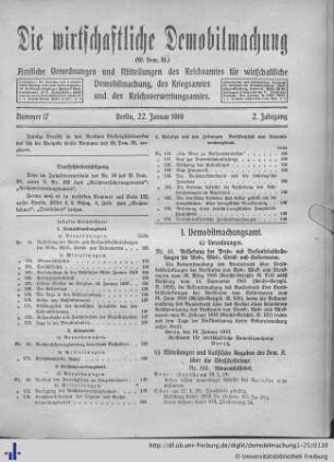 Nr. 17, 22. Januar 1919