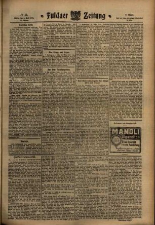 Zweite Ausgabe vom Freitag, den 01. April 1910.