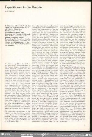 Expeditionen in der Theorie : Formgestaltung und Gebrauchsgrafik