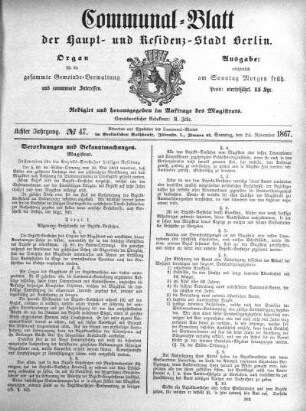 1867,47: No. 47, 24. November 1867