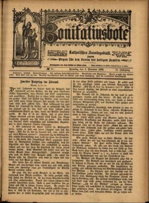 Erste Ausgabe vom Sonntag, den 04. Dezember 1898.