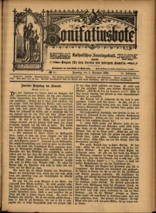 Erste Ausgabe vom Sonntag, den 04. Dezember 1898.