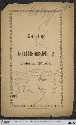 Katalog der Gemälde-Ausstellung moderner Künstler