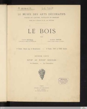 [Deuxième Partie]: XVIIe Et XVIIIe Siècles