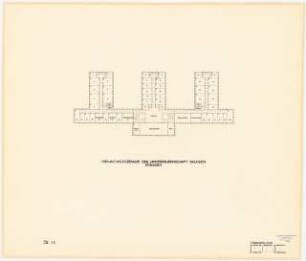 Verwaltungsgebäude der Sächsischen Bauernschaft, Dresden Entwurf I: Grundriss 1. Obergeschoss