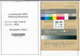 Entnazifizierung Klaus Buergstein , geb. 25.12.1915 (Schlosser)
