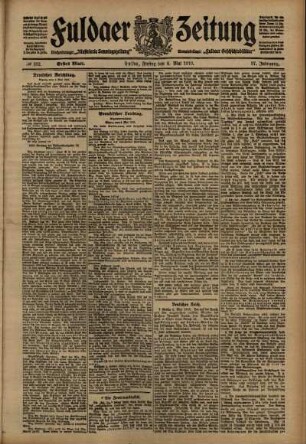 Erste Ausgabe vom Freitag, den 06. Mai 1910.