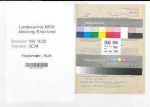 Entnazifizierung Kurt Hussmann , geb. 20.01.1904 (Bergassessor)