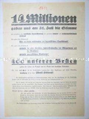 Propagandaflugblatt der NSDAP zur Reichstagswahl im November 1932