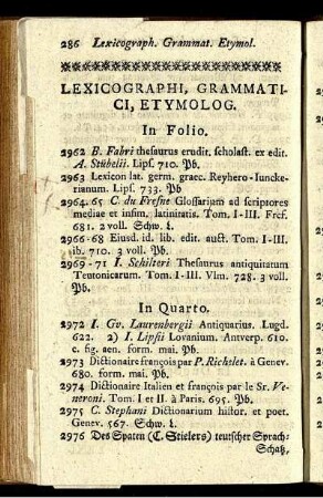 Lexicographi, grammatici, etymolog.