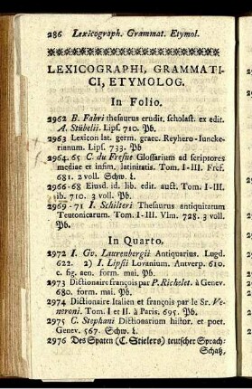 Lexicographi, grammatici, etymolog.