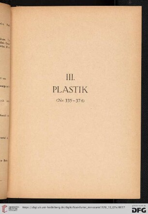 Plastik (Nr. 335-374)
