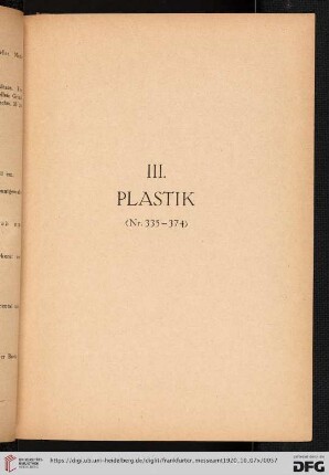 Plastik (Nr. 335-374)