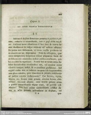 Caput I. De Ipsis Poenis Romanorum