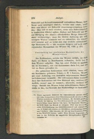 Untersuchung der gasförmigen Bestandteile der Mineralwasser.