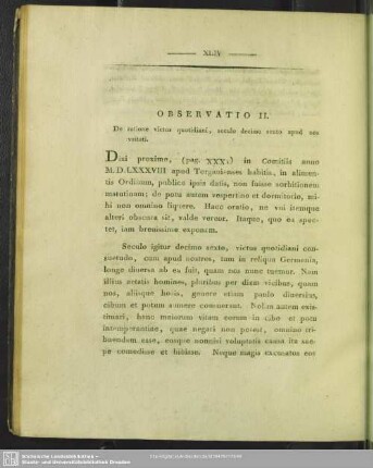Observatio II. De ratione victus quotidiani, seculo decimo sexto apud nos vsitati