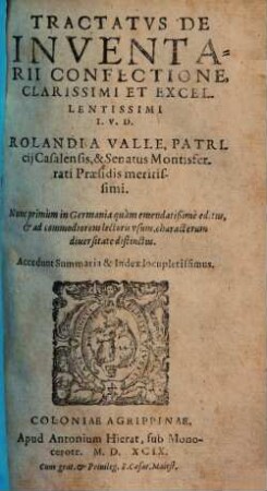 Tractatus de inventarii confectione