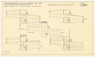 Werkakademie Kassel: Hochhauskonstruktion in Stahl- und Stahlbeton 1:200 (Deckenplan, Grundrisse)